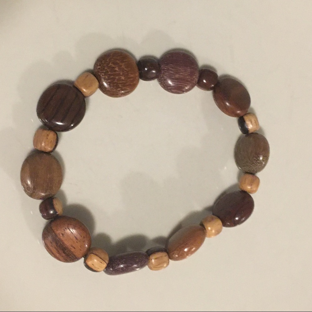 Wooden bead elastic bracelet